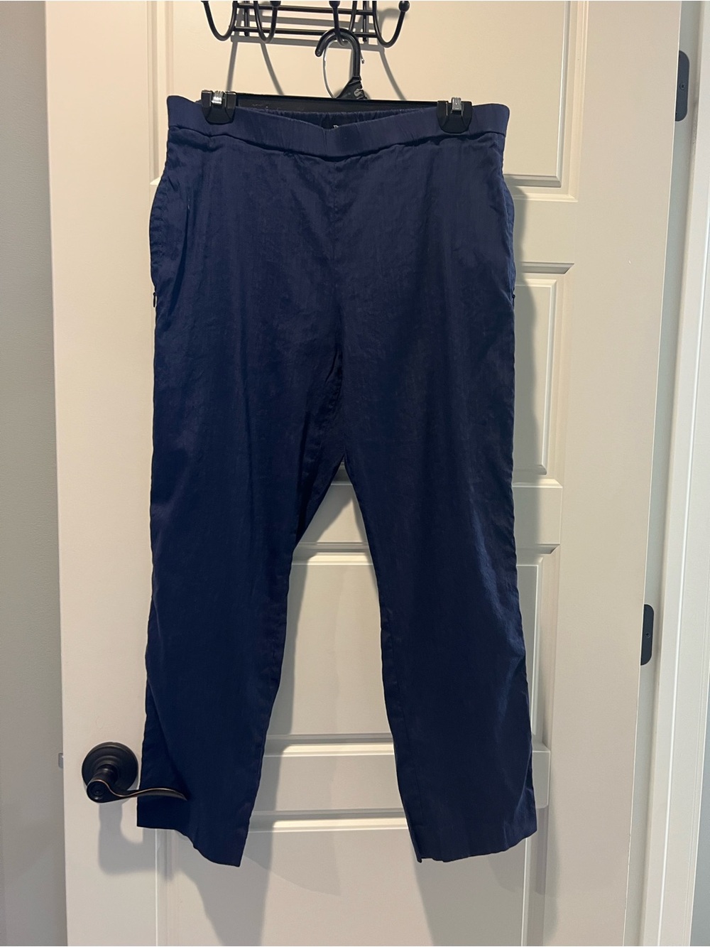 Theory Navy Women's Trousers - Straight Leg